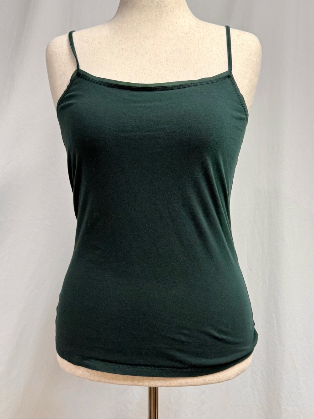 Women's Dark Green Spaghetti Strap Tank Top